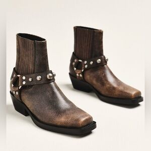 Anthropologie Bibi Lou Moto Ankle Boots